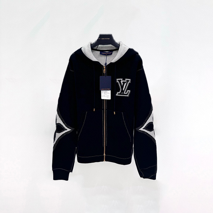 lv louis vuitton sunflower logo zip-up hoodie